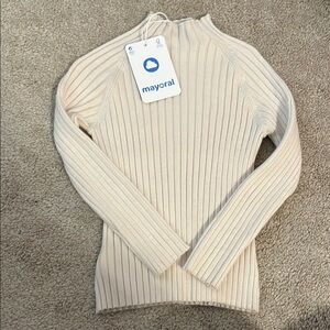 NWT!!! Mayoral Cream Ribbed Girls Sweater